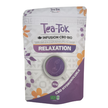 infusion TEA-TOK RELAXATION au CBD hydrosoluble 30g 